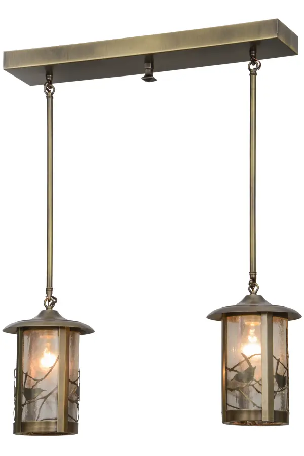 You can almost hear the beautiful melodies of this singing bird that echoes the rhythms of mother nature. Delicately etched of Solid Brass; Silhouettes of a Song Bird perched on branches accent this handsome American-made Craftsman Signature lantern style pendant. The lighting fixture; handcrafted in the USA by Meyda artisans; is finished in Antique Brass and features Clear Seeded glass. Perfect for illuminating kitchen islands; dining tables and counters.