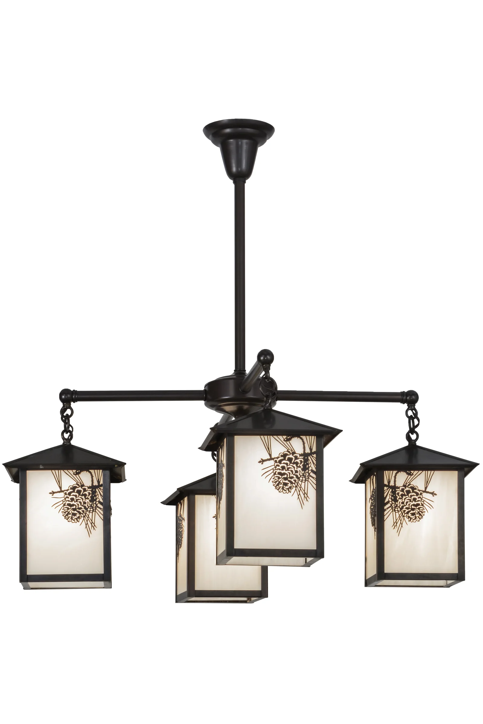 Seneca Four Light Chandelier in Craftsman Brown Craftsman Brown