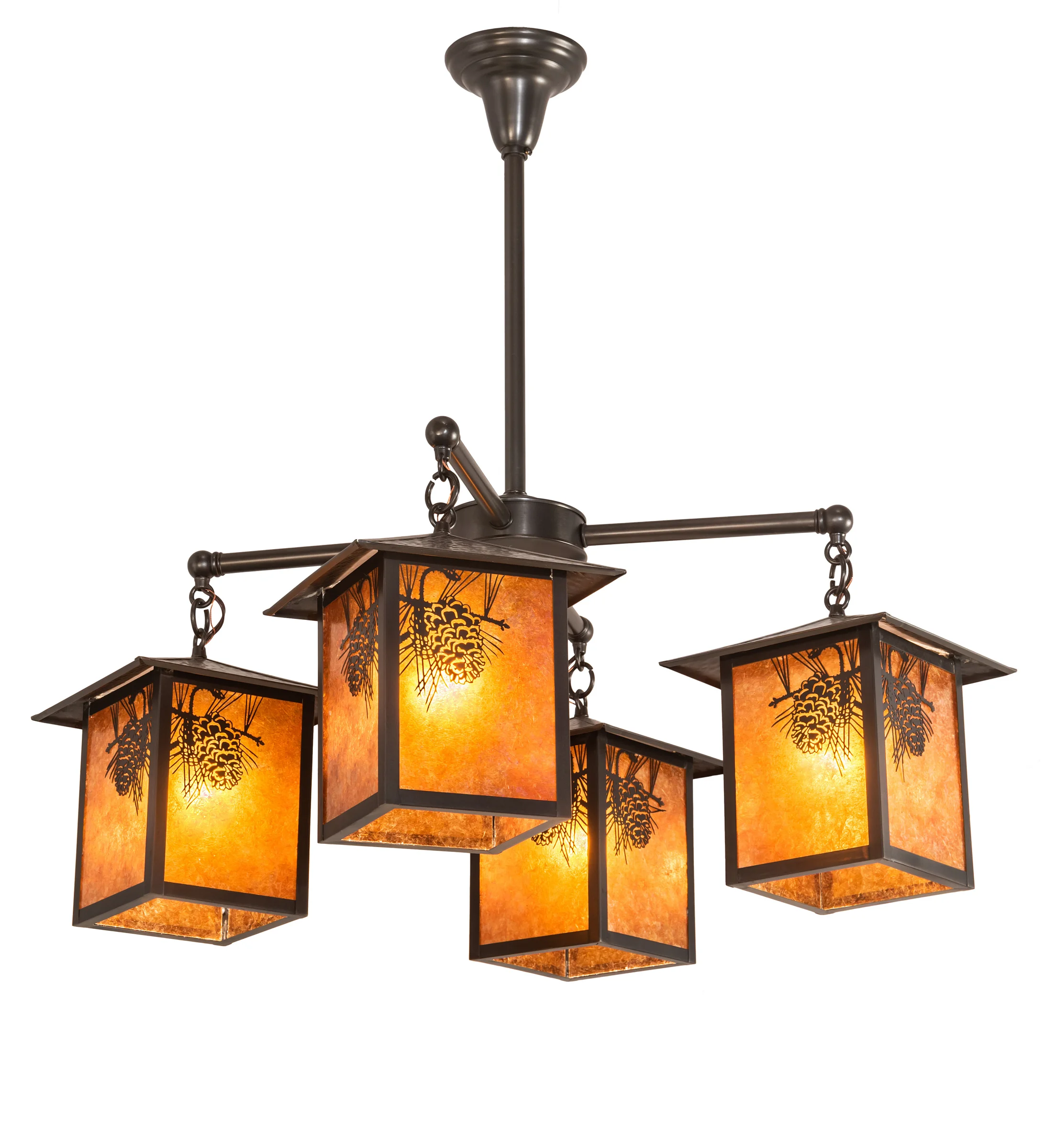 Seneca Four Light Chandelier in Craftsman Brown Craftsman Brown