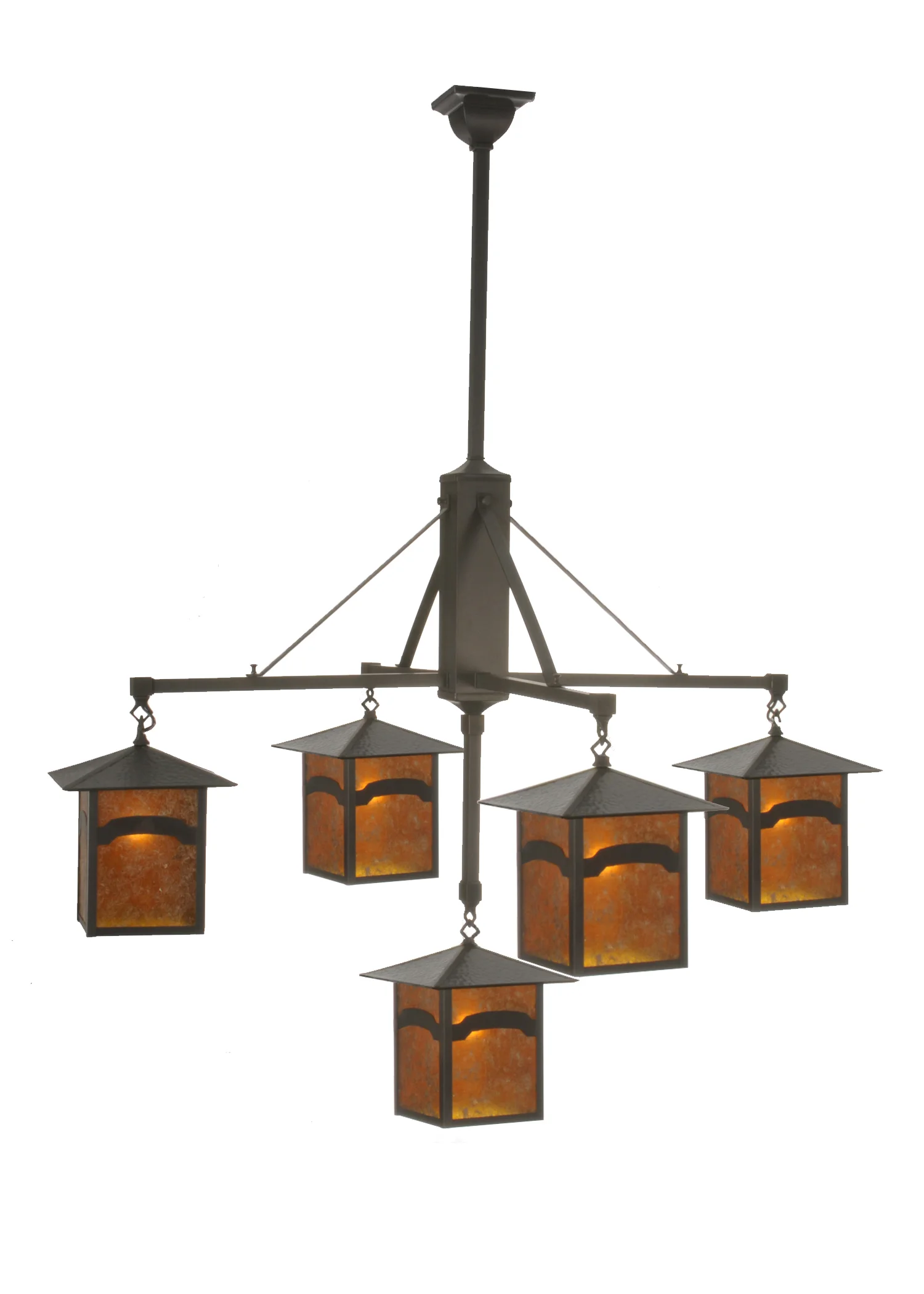Seneca Five Light Chandelier in Craftsman Brown Craftsman Brown