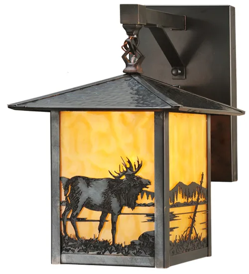 9"W Seneca Moose at Lake Straight Arm Wall Sconce
