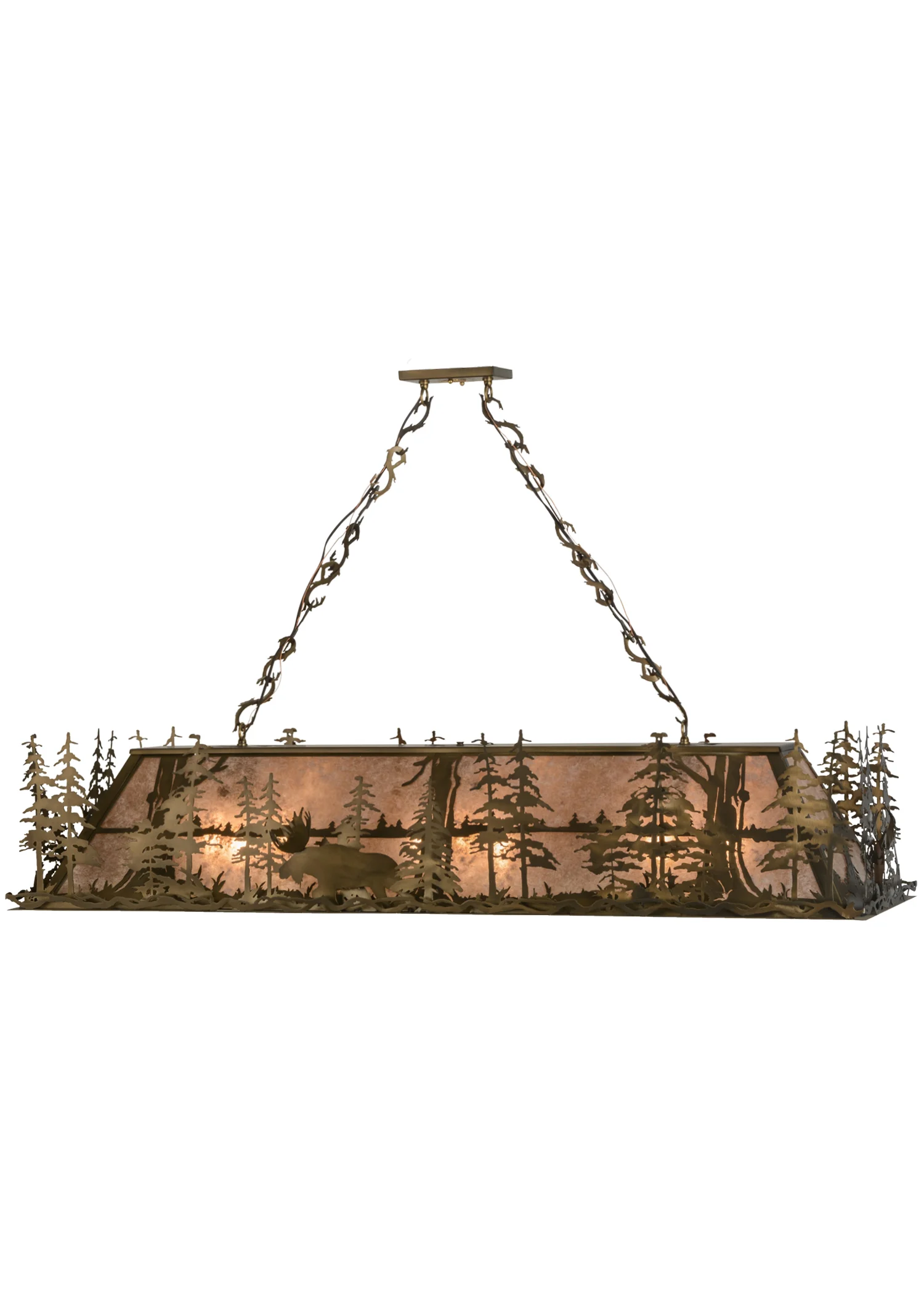 61" Long Moose Through the Trees Oblong Pendant