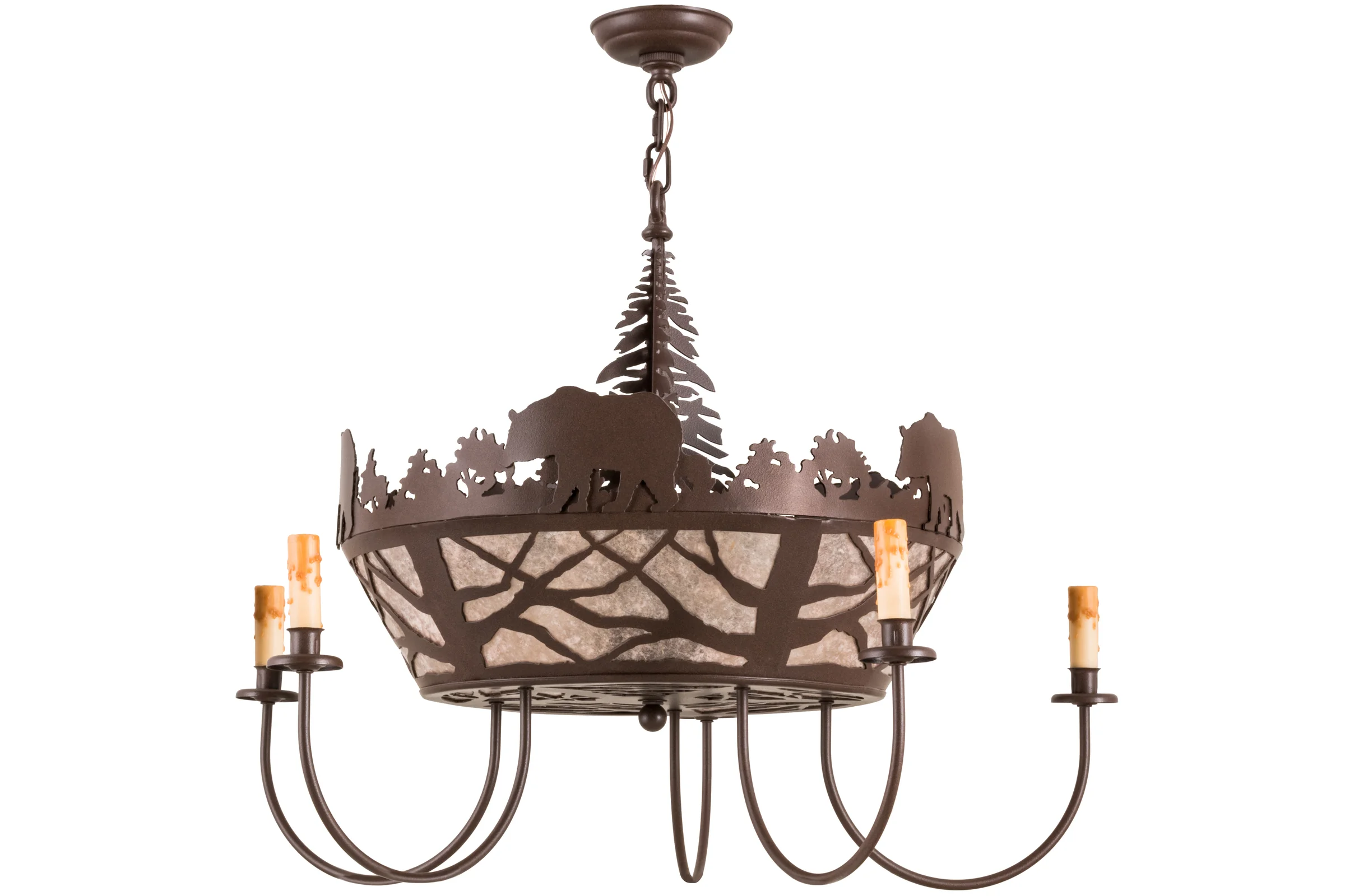 25" Wide Black Bear 5 Light Chandelier
