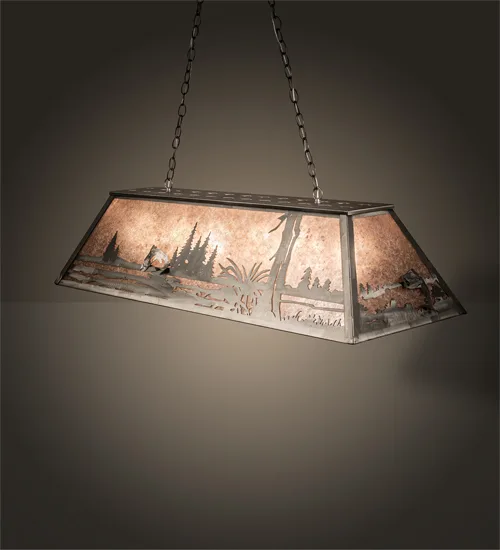 72" Long Leaping Trout Oblong Pendant