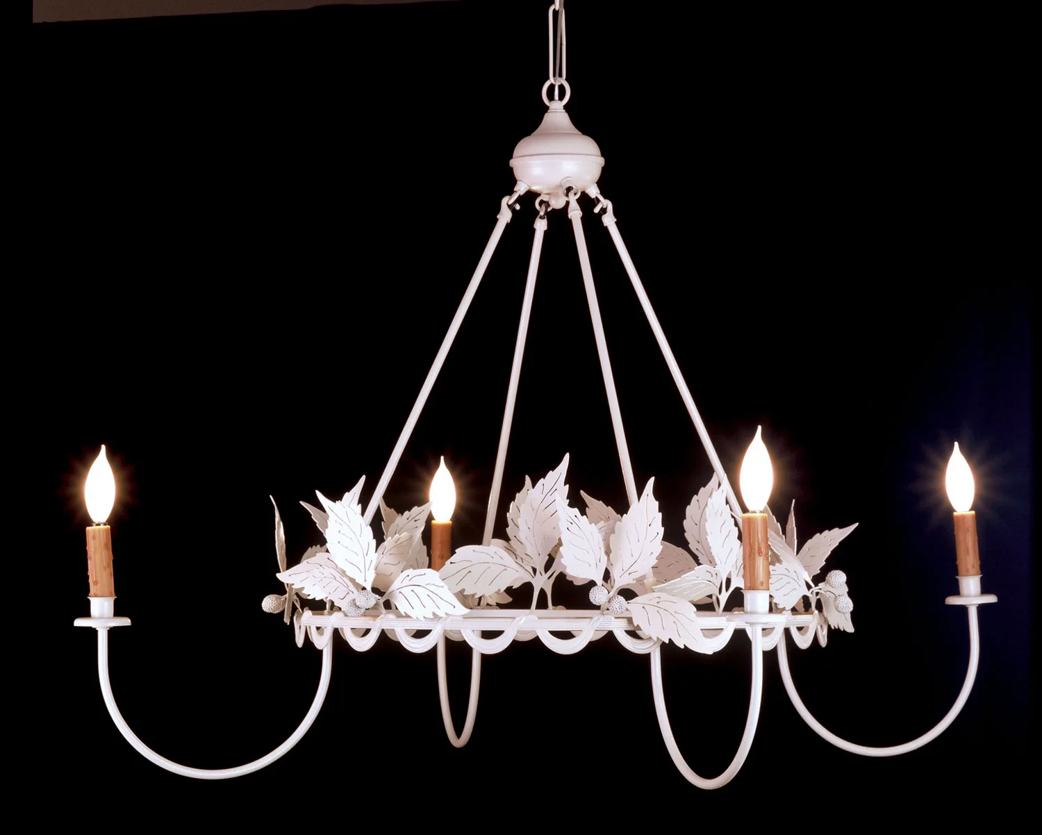 Raspberry Four Light Chandelier in Almond