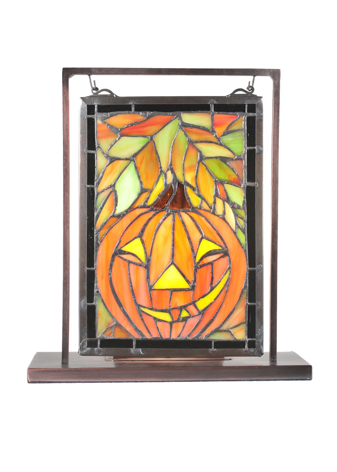 Jack O'Lantern Mini Tabletop Window in Verdigris