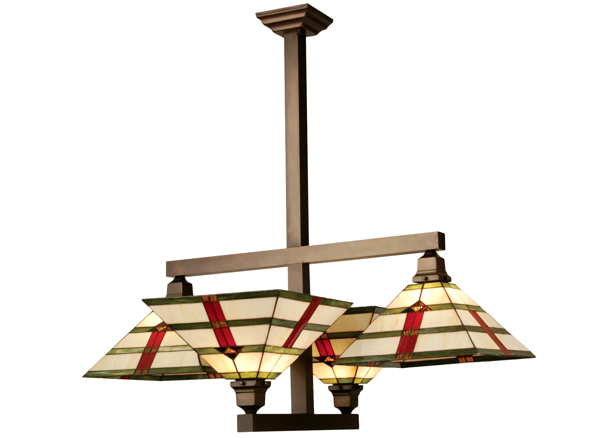 Prairie Arrowhead Four Light Semi-Flushmount in Craftsman Brown
