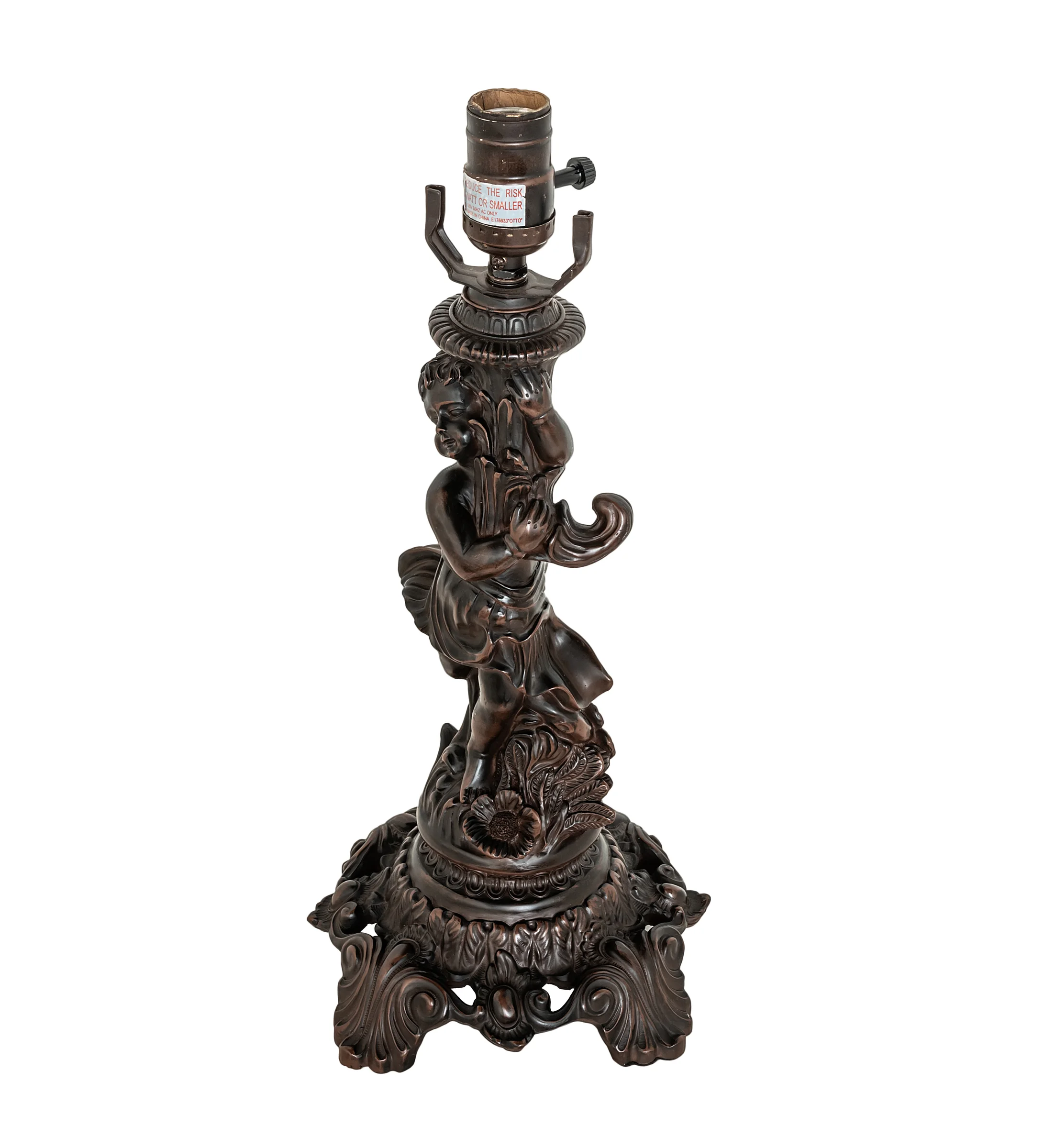 Cherub One Light Table Base in Mahogany Bronze