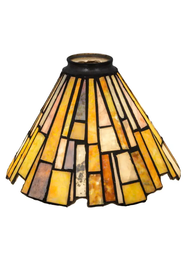 Thinly hand carved and polished natural Jadestone in earthy tones of Moss Green, Tan, Natural Ivory and Coral become luminescent in this unique tile patterned lighting shade. The natural stone shade is created using the famous Meyda Tiffany copperfoil construction technique. Pair the stunning shade with a base to create a handsome mini table lamp or use hardware to build a beautiful wall fixture or add hanging hardware to create a mini pendant such as item 99787. Each shade is a unique work of art with color variations based on natural ingredients inherent in the Jadestone. Contact us if color matching is critical when ordering multiple items. Collection: Delta Finish: Brushed Nickel,Satin Stainless Steel,Chrome,Polished Stainless Steel Glass: Beige & Honey Amber Jadestone Width: 8.00" Height: 5.50" Length: 8.00" Weight: 1.50 lb Extension from Wall: 4.50" Number of Bulbs: 1 Bulb Type: tbn Bulb Base: GU24 Light Source: CFL Material: Steel Country of Origin: CHINA Safety Listing: Dry Safety Rating: Dry