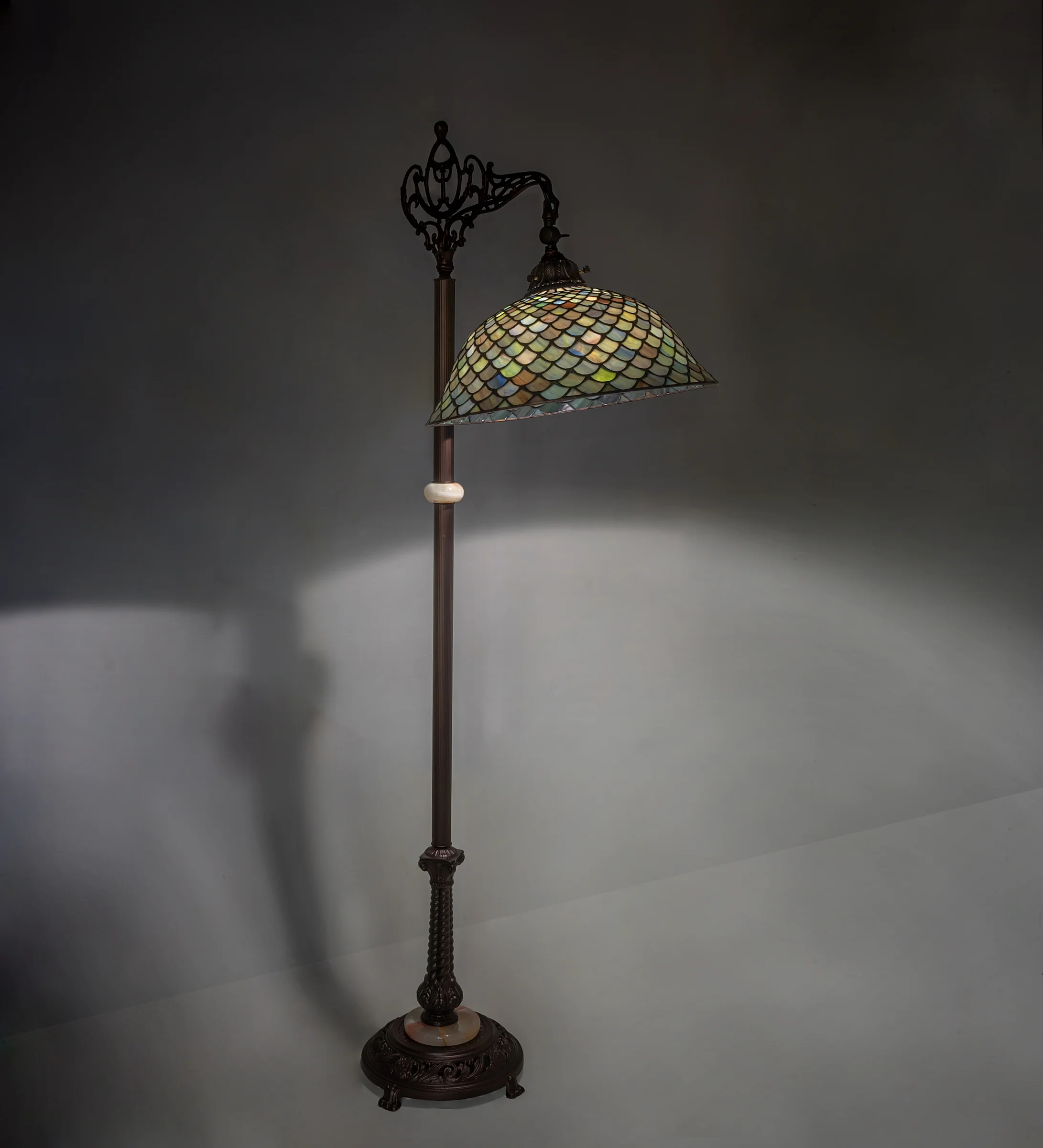 Fishscale One Light Floor Lamp in Mahogany Bronze