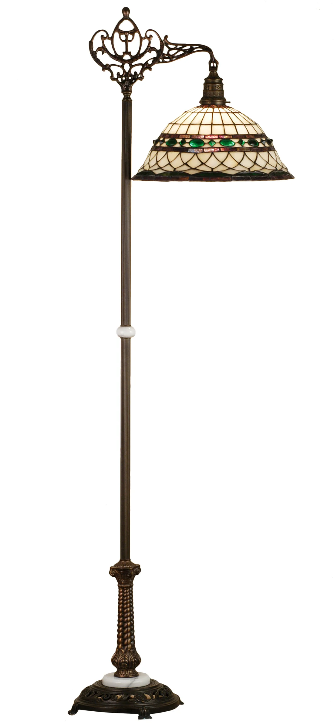 70"H Tiffany Roman Bridge Arm Floor Lamp