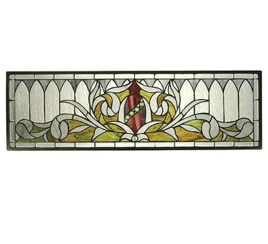 33.25"W X 10.25"H Gothic Transom Stained Glass Window