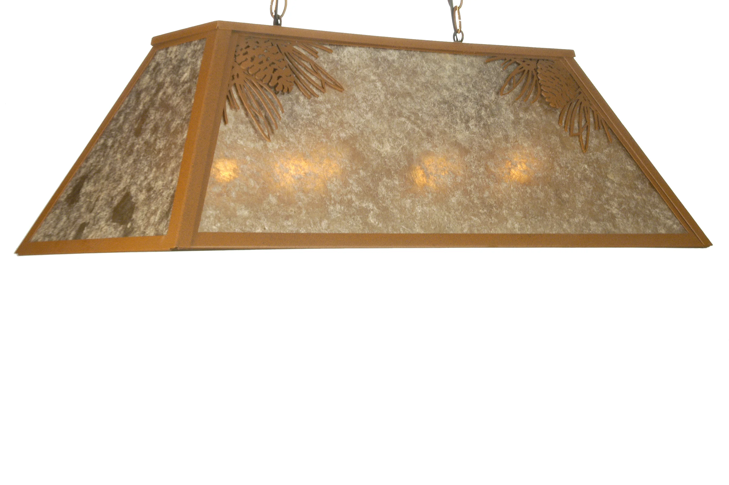 Mountain Pine Six Light Oblong Pendant in Rust