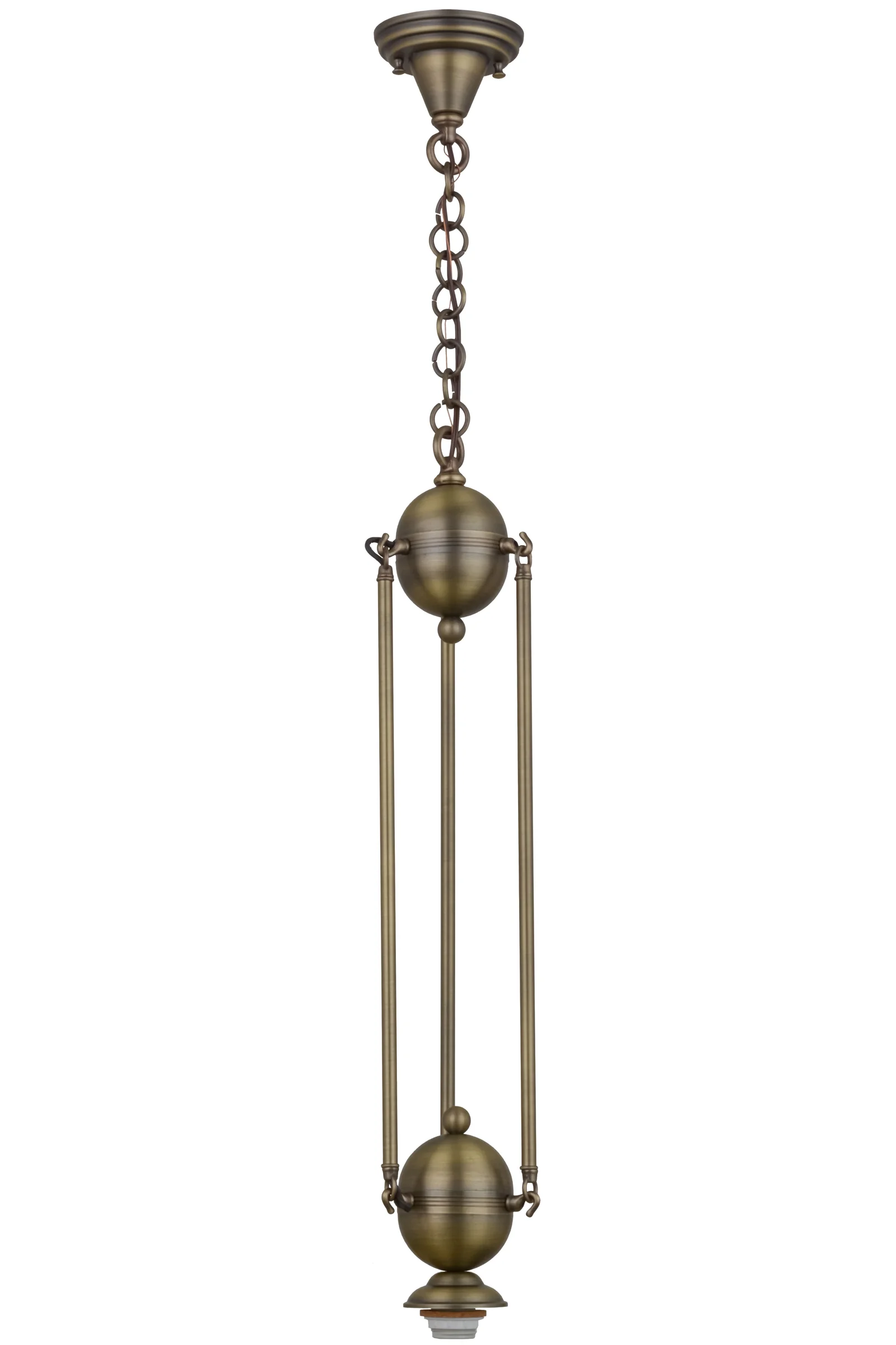 Pendant Hardware One Light Pendant Hardware in Antique Brass