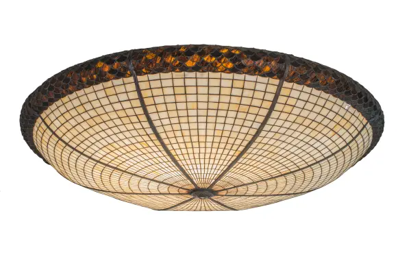Invite the splendor of Mother Nature in all of its natural beauty. The Beige Art Glass shade is crowned with Bark Brown Art Glass featured on this exquisite, intricate shade. Over 2,000 art glass pieces are individually hand cut and hand set by hand using the famous Meyda Tiffany copperfoil construction technique. Please take a look at item 216220 for the complete lighting fixture unit. The stunning lighting design is inspired by Oak forests from Hampton, Virginia, to New Orleans City Park, Louisiana to Jurapa Valley, California. The Acorn Shade is included in our American-designed, handcrafted Nature Inspired Lighting Collection. No two art glass shades will be the same, their individuality can be as remarkably unique as their personality. Collection: Acorn Finish: Copper Glass: Stained Glass Width: 48.00" Height: 8.00" Length: 48.00" Weight: 38.00 lb Number of Bulbs: 1 Maximum Wattage: 60.00 W Bulb Type: A19 Bulb Base: Medium Country of Origin: USA Safety Listing: Dry Safety Rating: Dry