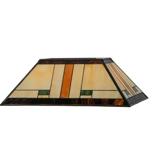 Every Meyda Tiffany item is a unique handcrafted work of art. Natural variations in the wide array of materials that we use to create each Meyda product make every item a masterpiece of its own. Photographs are a general representation of the product. Colors and designs will vary. Collection: Manhattan Finish: Verdigris Glass: Coral,Green,Chocolate,Beige Width: 14.25" Height: 7.00" Length: 21.00" Weight: 7.00 lb Extension from Wall: 11.50" Number of Bulbs: 1 Bulb Type: A19 Bulb Base: Medium Country of Origin: CHINA Safety Listing: Dry Safety Rating: Dry - alternate view