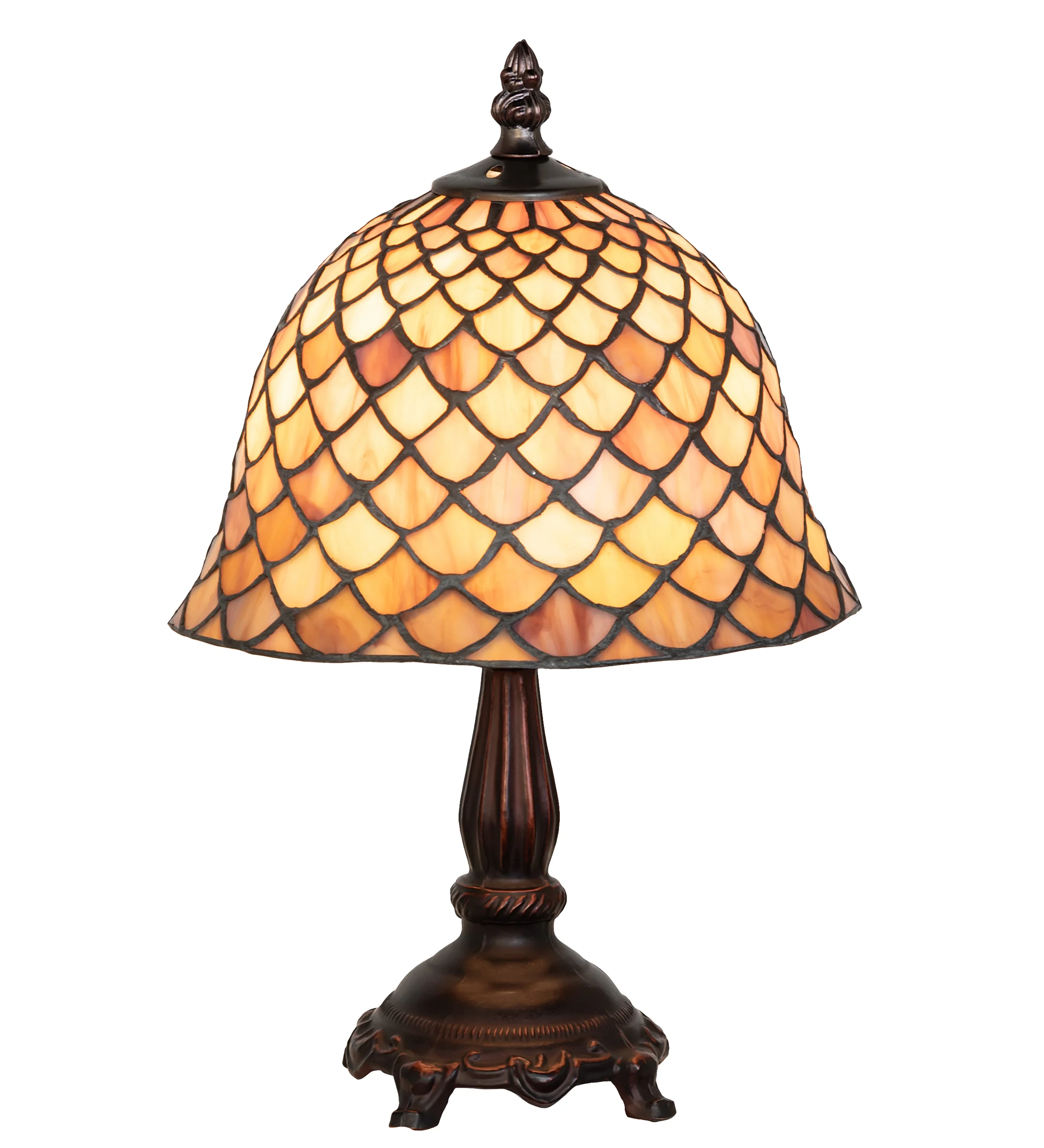 Tiffany Fishscale One Light Mini Lamp in Mahogany Bronze