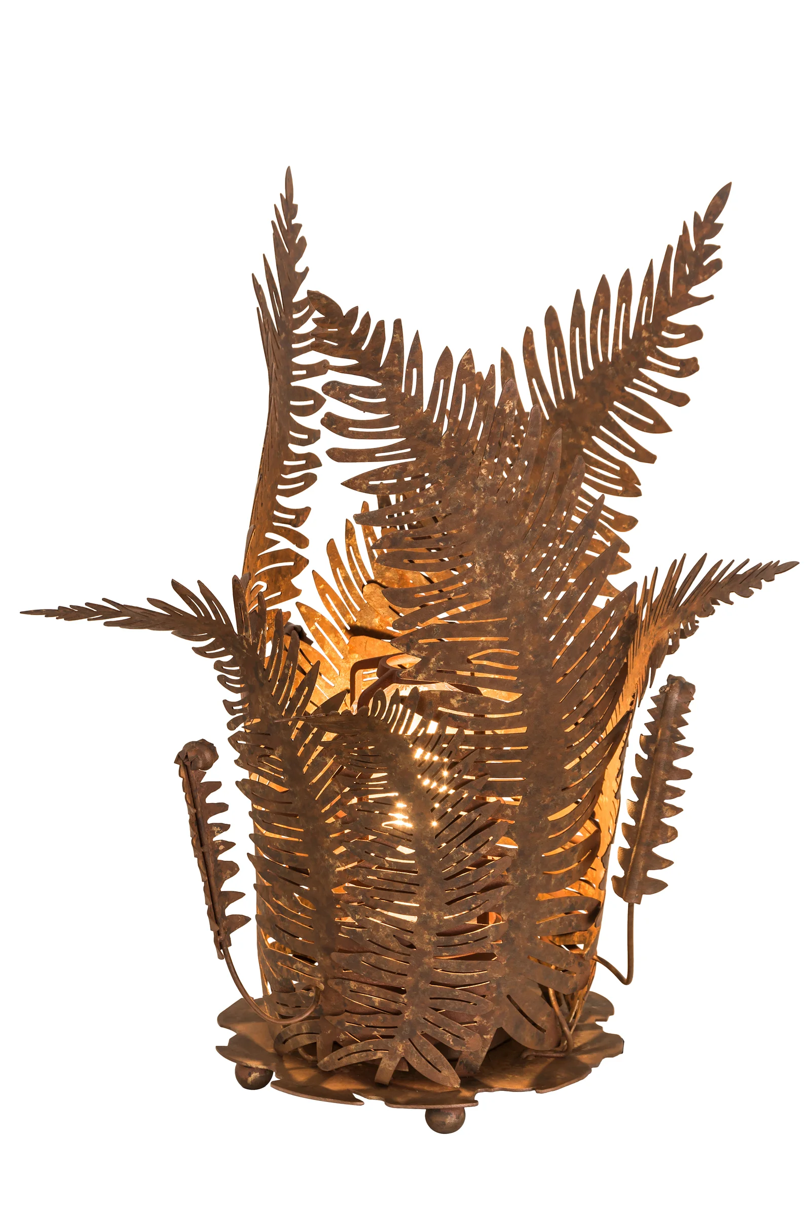 Fern One Light Table Lamp in Hand Painted Rust
