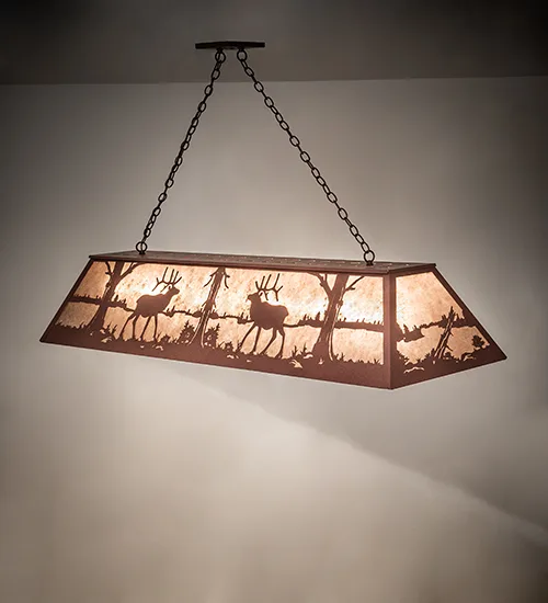 72" Long Elk at Lake Oblong Pendant