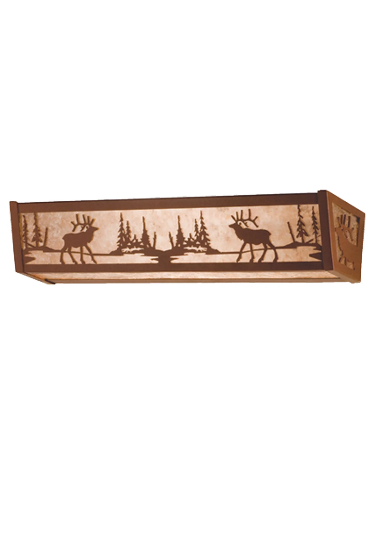 Elk At Lake Six Light Vanity in Rust
