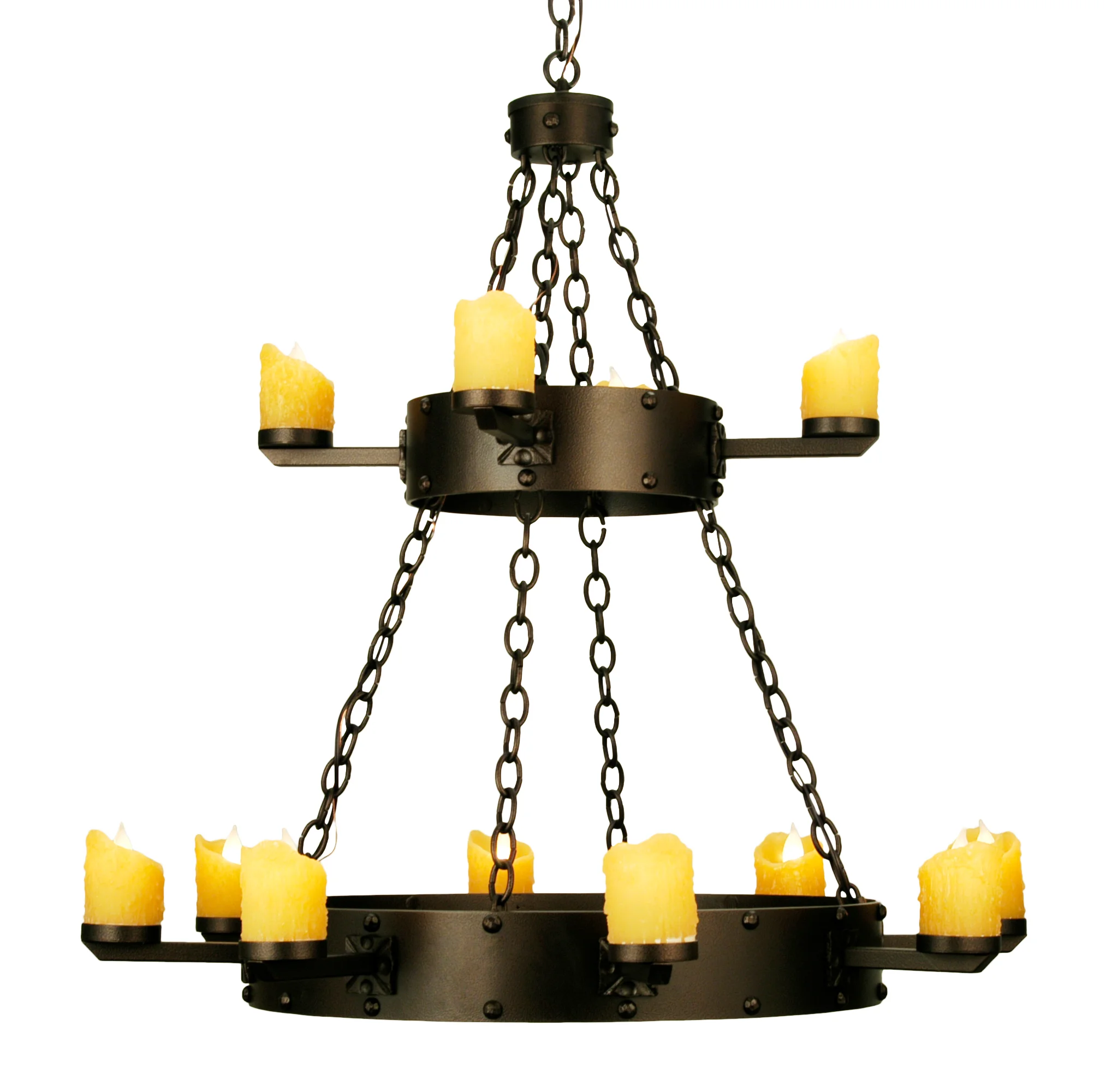 37"W Kingston 12 LT Two Tier Chandelier