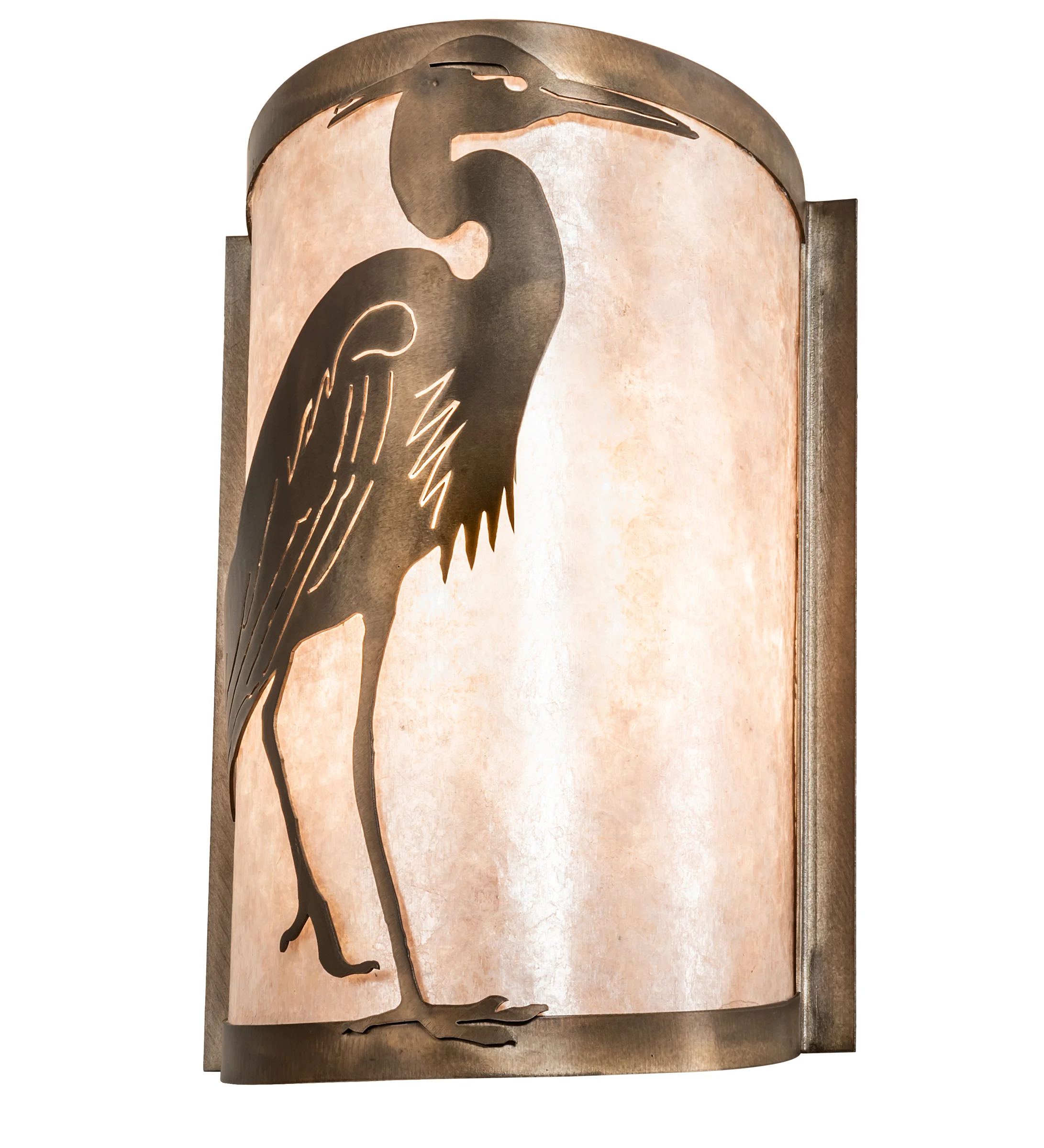 8" Wide Heron Right Wall Sconce