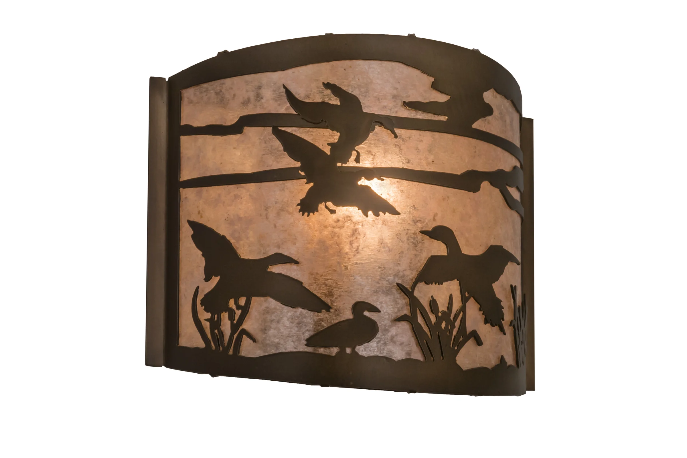 Ducks In Flight One Light Wall Sconce in Antique Copper