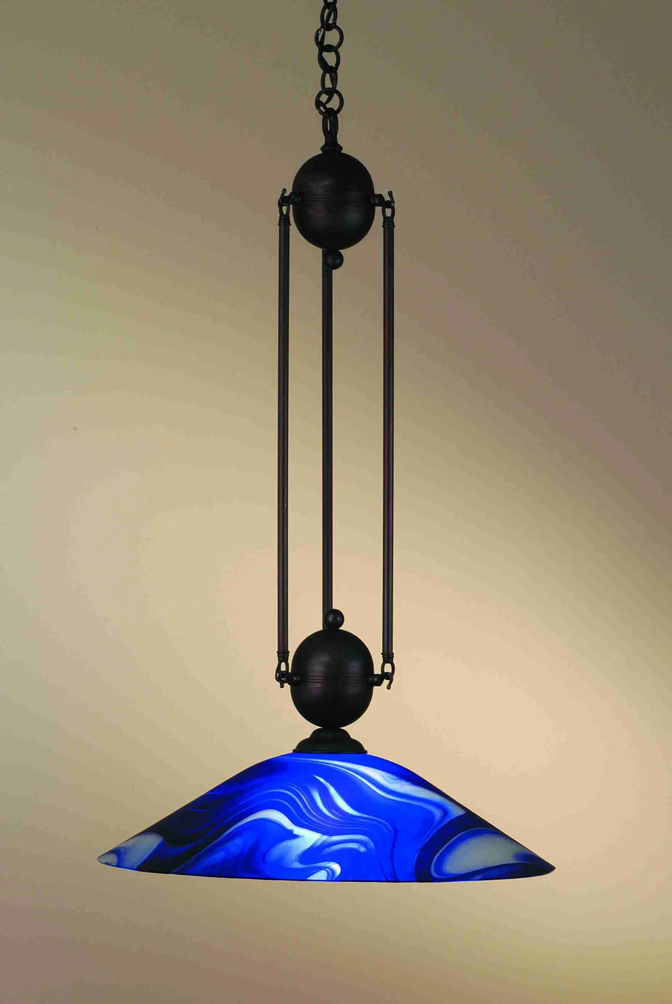 21"W Deco Ball Curaco Swirl Pendant
