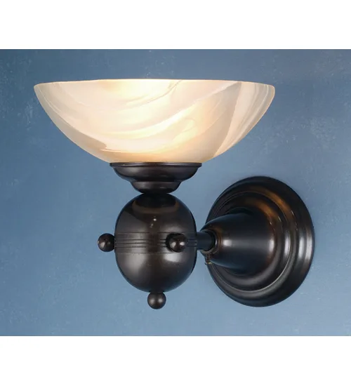 9"W Revival Blush Swirl Deco Ball Wall Sconce