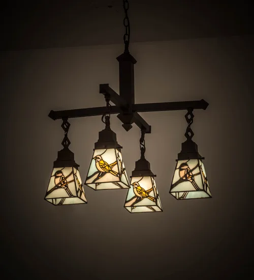 24"W Backyard Friends 4 LT Chandelier