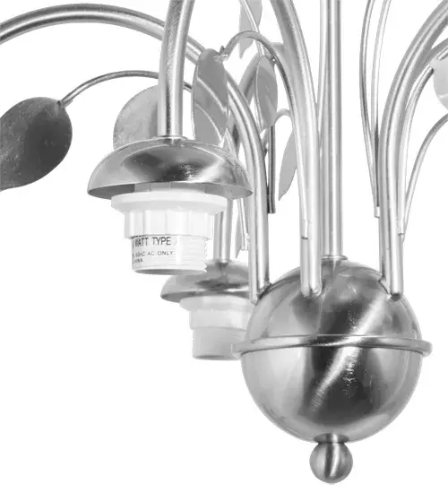 18" Wide Silver Leaf 5 Light Chandelier - Image 3