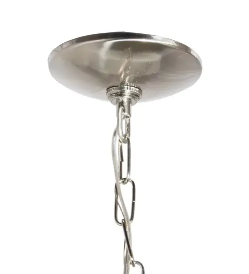 18" Wide Silver Leaf 5 Light Chandelier - Image 4