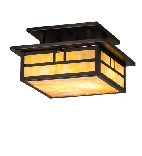 Custom made from Solid Brass, a stunning Arts & Crafts design statement is presented with a striking Mission straight line design. The stunning ceiling fixture is highlighted with a Beige art glass shade and a frame and hardware finished in Craftsman Brown. Ideal for indoor and outdoor applications. The Hyde Park Double Bar Mission Semi-Flushmount is featured in our American made, American designed handcrafted Craftsman Signature Lighting Collection. Manufactured in Yorkville, New York. UL and cUL listed for dry, damp and wet locations. Collection: Hyde Park Finish: Craftsman Brown Glass: Beige Art Glass Notes: Custom Crafted In Yorkville, New York Please Allow 30 Days Width: 17.00" Height: 6.50" Length: 12.00" Weight: 8.00 lb Number of Bulbs: 2 Maximum Wattage: 60.00 W Bulb Type: A19 Bulb Base: E26 Light Source: Halogen Material: Brass Country of Origin: USA Safety Listing: Damp Safety Rating: Damp - alternate view