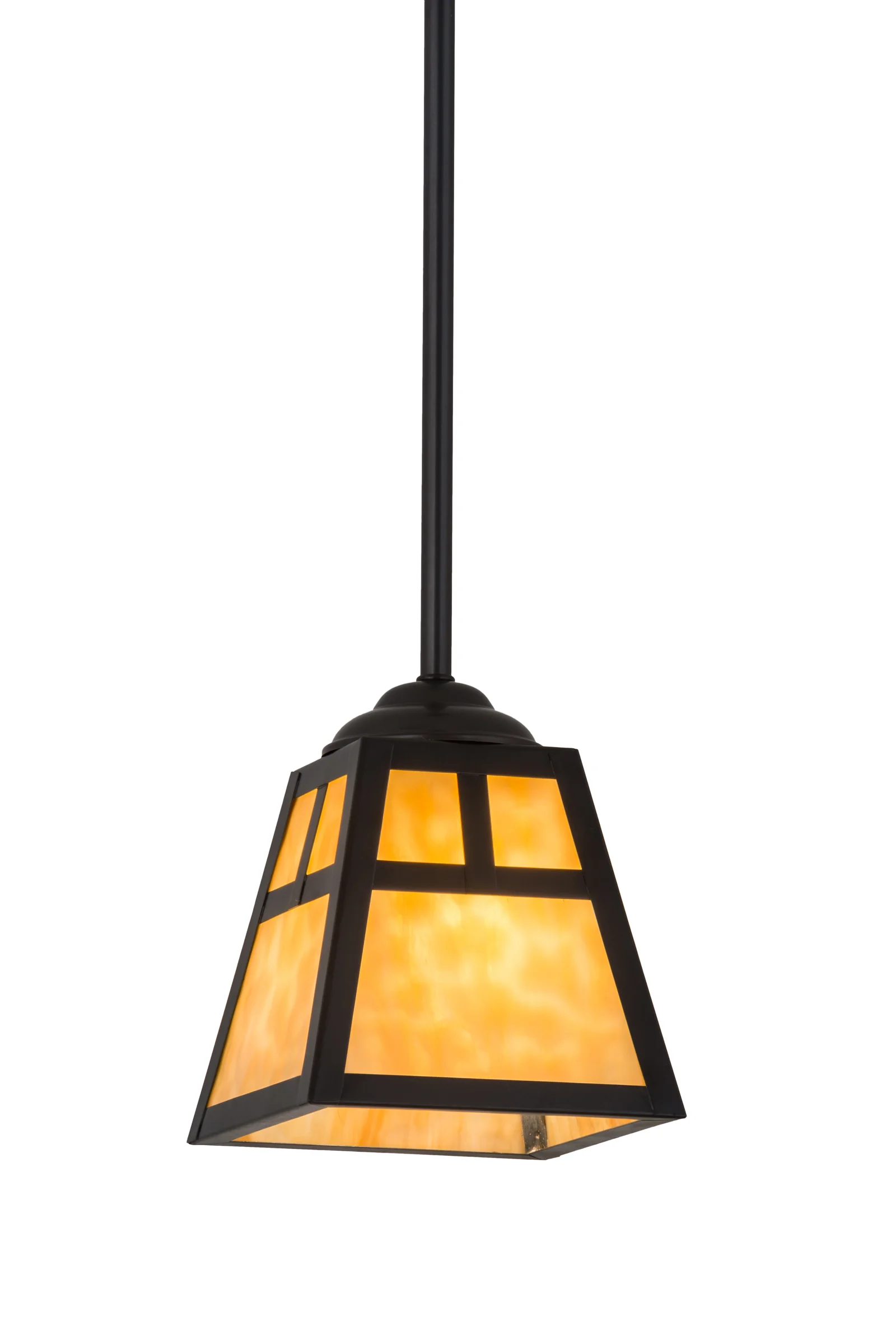 T" Mission" One Light Mini Pendant in Craftsman Brown