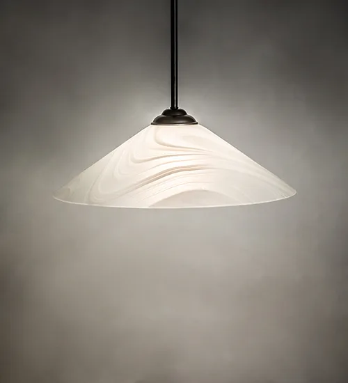 18"W Blanco Swirl Pendant