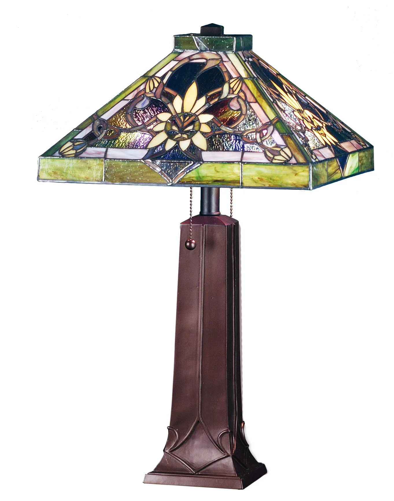 Solstice Two Light Table Lamp in Pbagwr Beige Purple