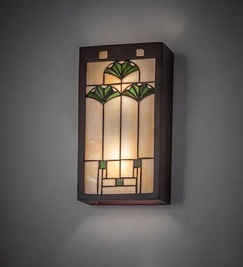 7" Wide Ginkgo Wall Sconce