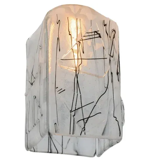 A sweet design with a mouth-watering fused glass lighting effect; the Licorice mini pendant has a cool look created from hot; high-fired glass and designed to fall into a draped art glass shape. Licorice Black and White streaks are highlighted on a Clear Glass Background. The art glass shade is complemented with Brass hardware featured in a Nickel finish. This mini pendant can be placed in a group across bars; counters; and islands in fine homes and hotels; from Shelter Island; New York; to Columbus; Ohio; to Palm Springs; California. The overall height ranges from 15 to 73 inches as the Black cord can be adjusted in the field. The Metro Fusion Licorice Mini Pendant is included in our American-made; American-designed; handcrafted Fused Glass Collection; which is manufactured in Yorkville; New York. UL and cUL listed for dry and damp locations. Each shade is a unique work of art with color variations based on natural ingredients inherent in the glass. The Quality Bent Glass division of Meyda Lighting is over 100 years in the making. Today; we are still creating timeless masterpieces using tools and methods from the days when we supplied Tiffany Studios. Fused glass colors and metal finishes are customizable; as each fixture is handcrafted to order. - alternate view