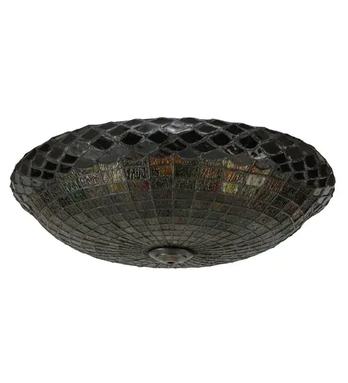 This stunning Oak Acorn profile is as majestic as the mighty oak. The stained glass shade delights with Multi-Toned Autumn Red and Green variegated art glass; which is crowned with Bark Brown Textured Glass. The shade is created using the famous Meyda Tiffany copper foil construction process. It pairs well with hardware to build a gorgeous flush mount; semi-flush mount; or ceiling pendant. The Acorn Shade is included in our American- designed; handcrafted Nature Inspired Collection. No two art glass shades are the same; their individuality can be as remarkably unique as their personalities. - alternate view