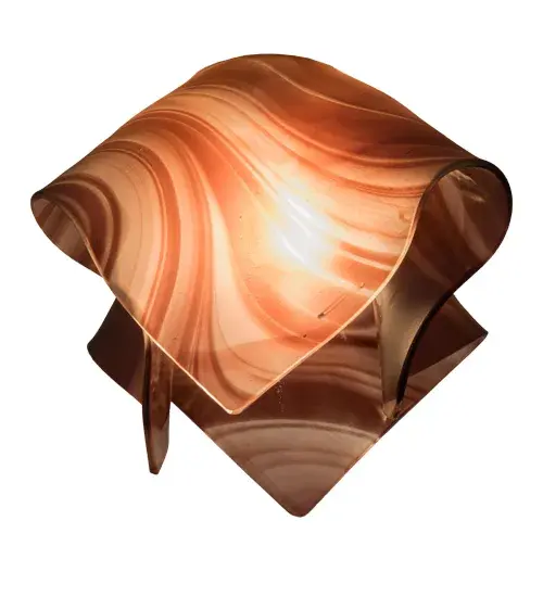 Add a fun lighting design to a home; restaurant; hotel; or retail location. Created with Frosted Chambord Swirl Art Glass; this beautiful shade is ideal for modern homes; restaurants; and those who appreciate a work of beauty. Traditional artistry; high-fire kilns; and original tools fuse art glass in the old world tradition. This stunning shade is ideal for use with hardware to illuminate bars; islands; counters; and dining tables in residential and hospitality locations from Palm Beach; Florida; to Austin; Texas; to Portland; Oregon. The Handkerchief Chambord Swirl Shade is featured in our American-made; American-designed; handcrafted Fused Glass Collection; which is manufactured in Yorkville; New York.