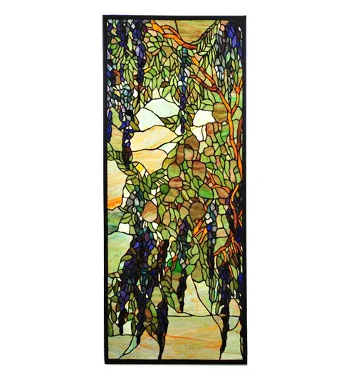 A magnificent reproduction of a Louis Comfort Tiffany original; Meyda's Tiffany Wisteria & Snowball Window is an extraordinary work of art. Handcrafted utilizing the copperfoil construction process and stained art glass encased in a solid brass frame; each window is a unique creation to be forever treasured.