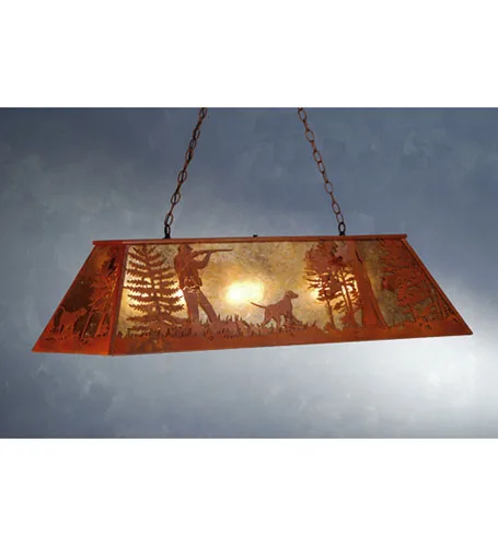 Quail Hunter Six Light Pendant in Rust