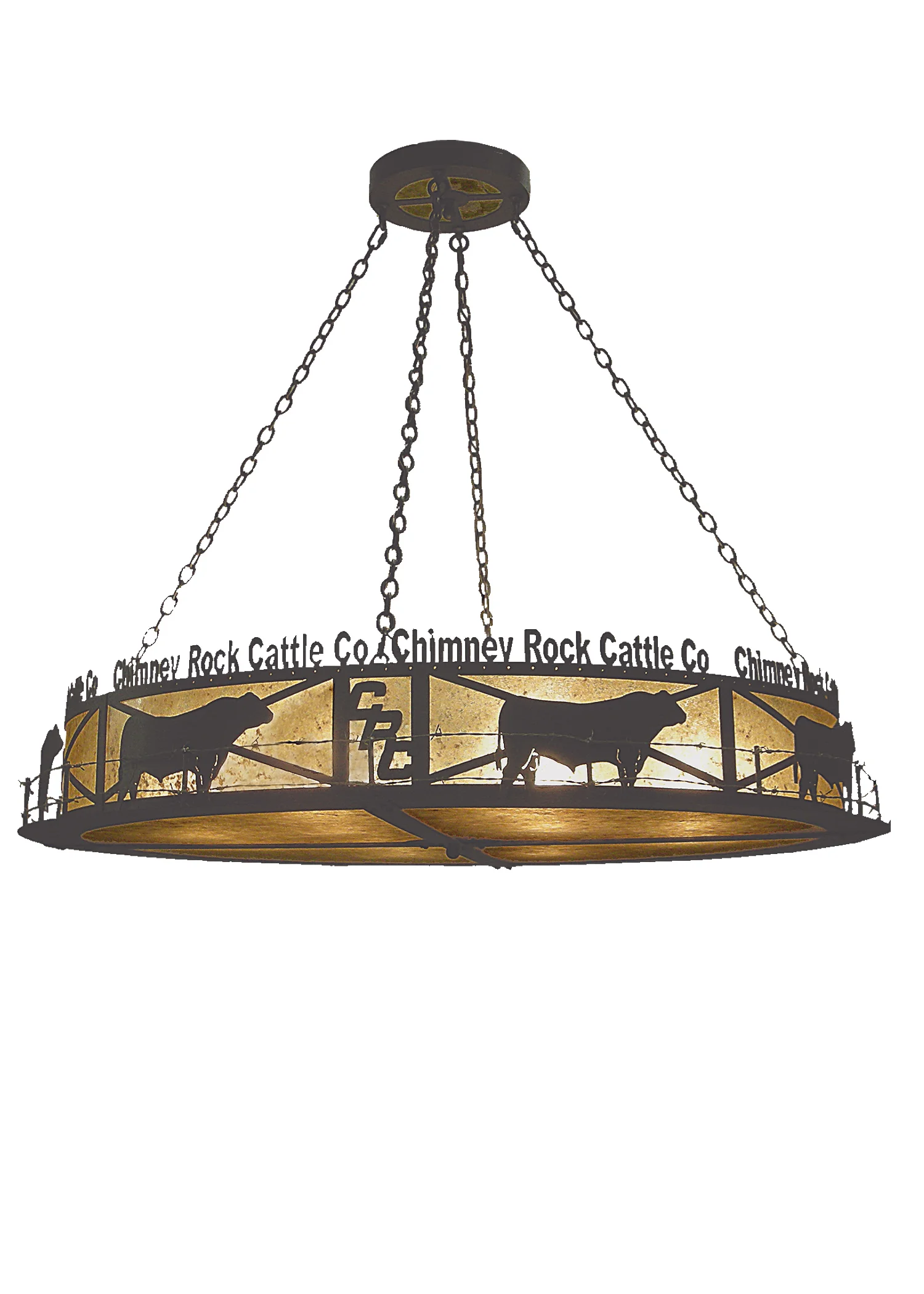 Personalized 12 Light Pendant in Wrought Iron