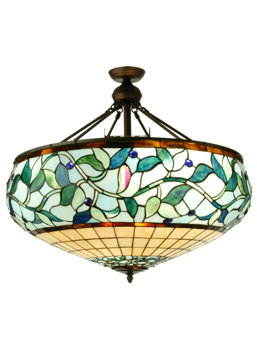 34"W Ivy Berry Semi-Flushmount - Image 1