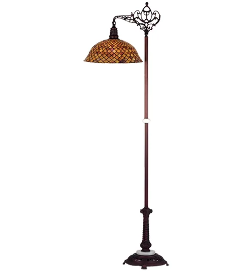 69"H Tiffany Fishscale Bridge Arm Floor Lamp