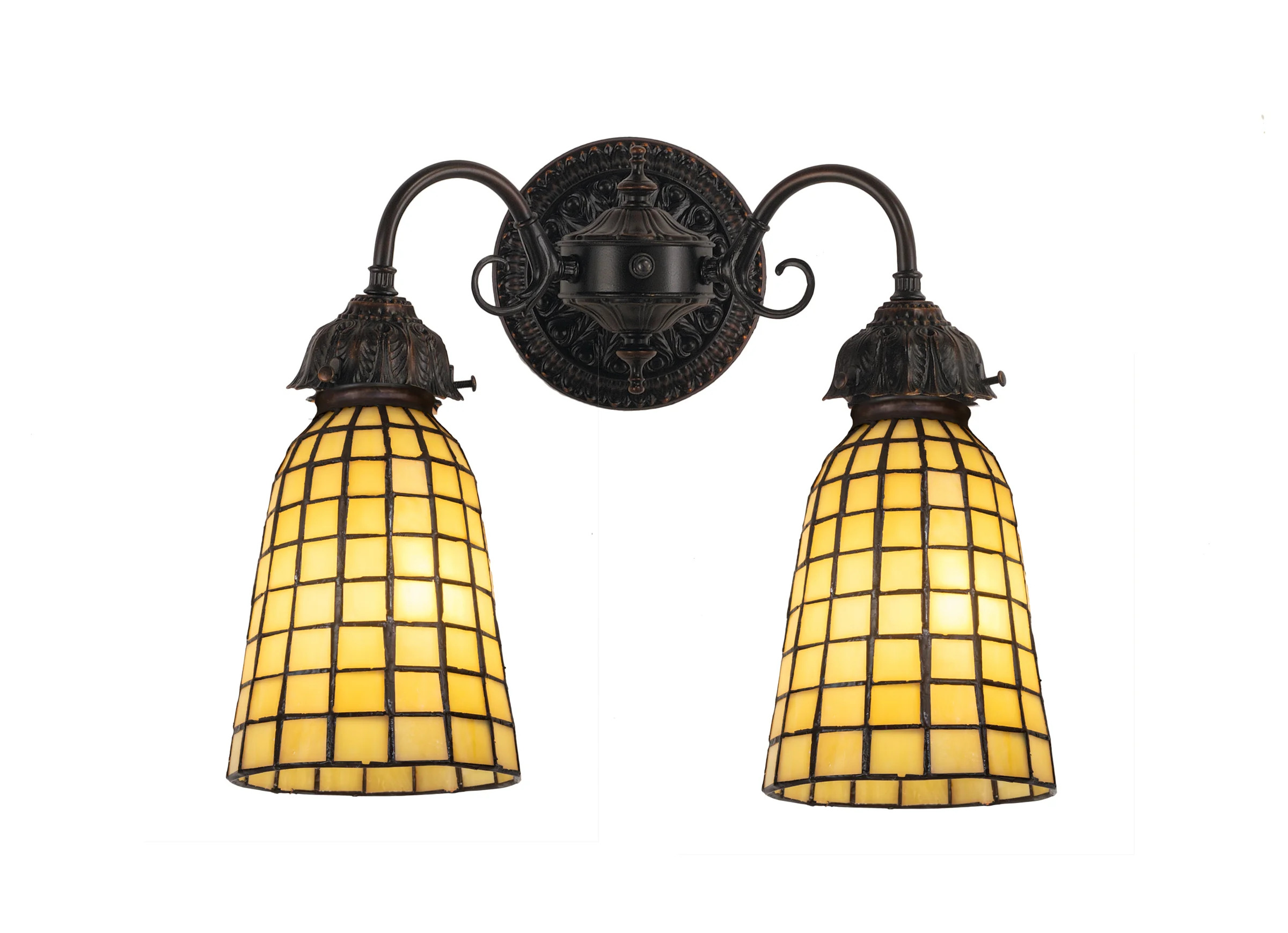 14.5" Wide Geometric Green 2 LT Wall Sconce