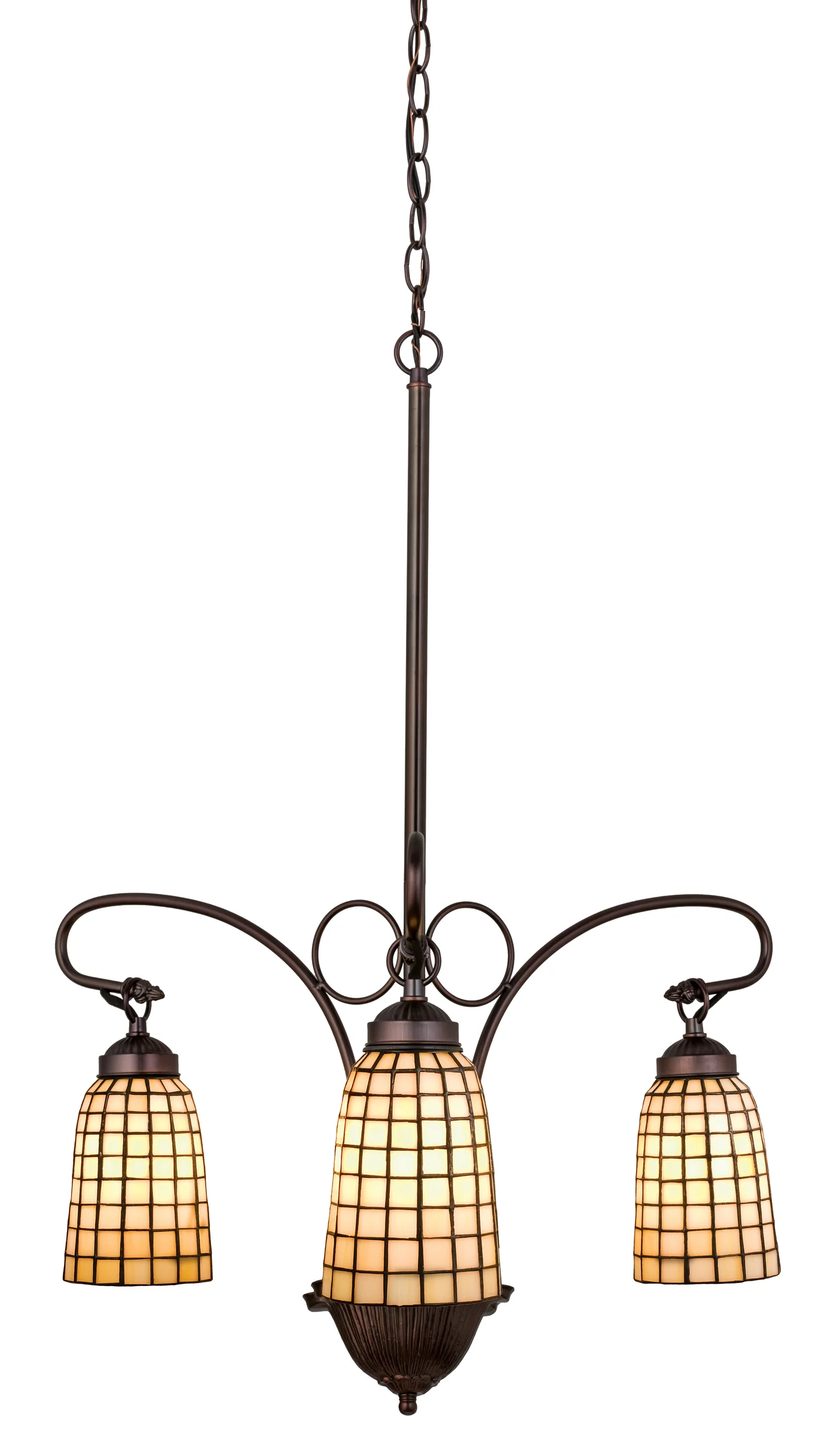 24" Wide Terra Bone 3 Light Chandelier