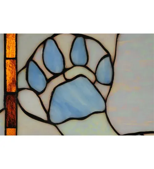 26.5"W X 17.5"H Deer & Cougar Tracks Stained Glass Window - Image 5