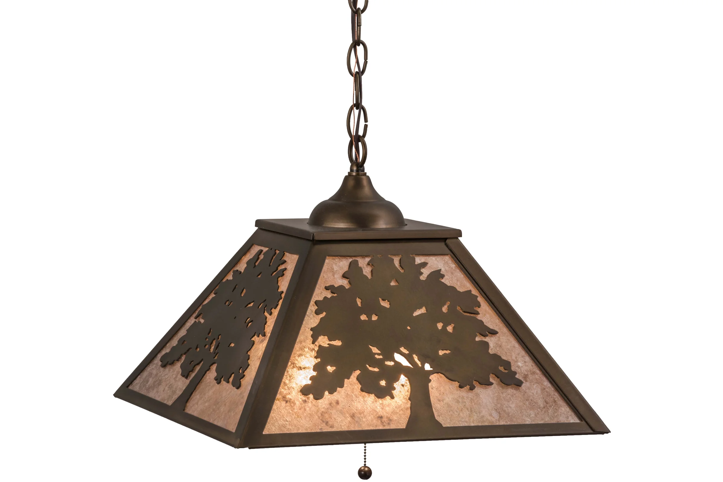 16"Sq Oak Tree Pendant