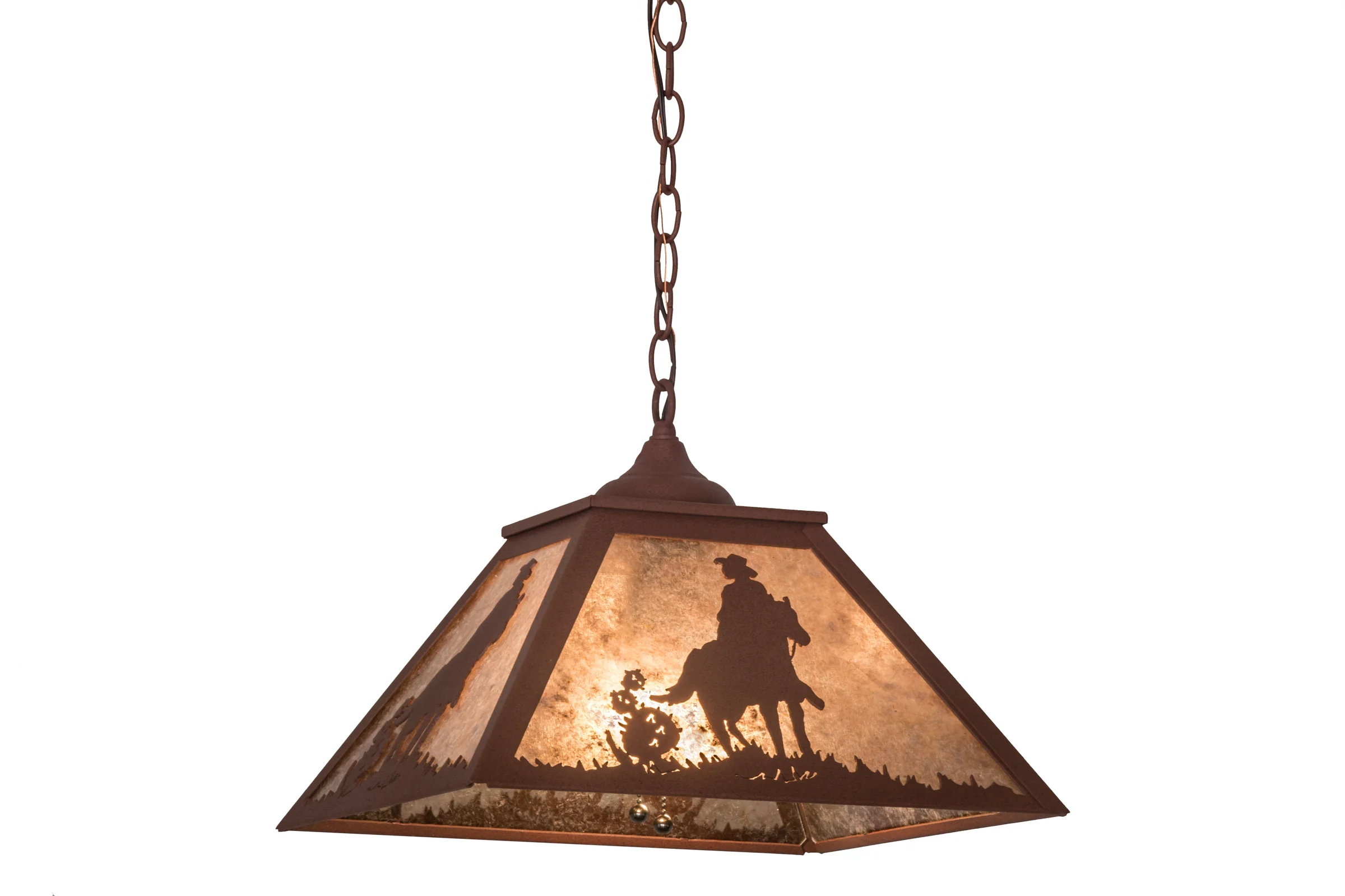 Cowboy Two Light Pendant in Rust